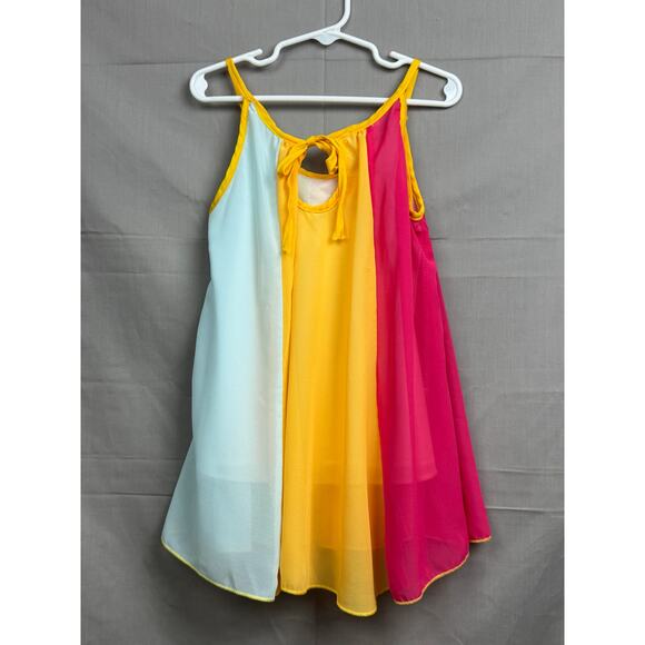 Girls Rainbow Swing Tank Top Size S, Summer Sleeveless Shirt Colorful Flowy - Picture 2 of 4